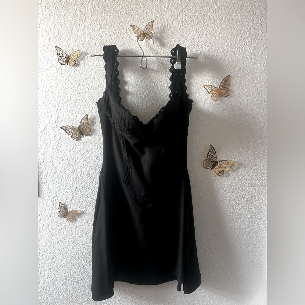 House of CB Tilly Black Pin Tuck Dress, XS, New w/o Tags